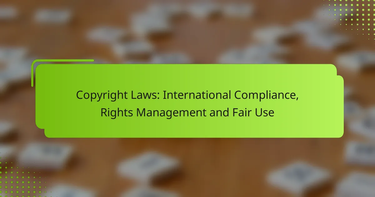 Copyright Laws: International Compliance, Rights Management and Fair Use