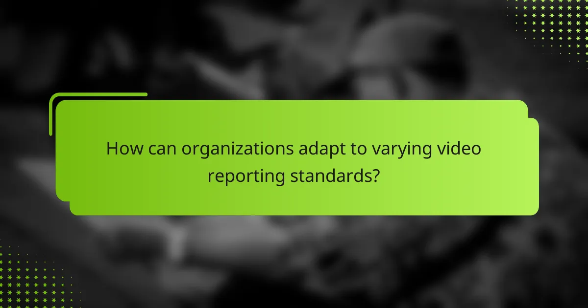How can organizations adapt to varying video reporting standards?