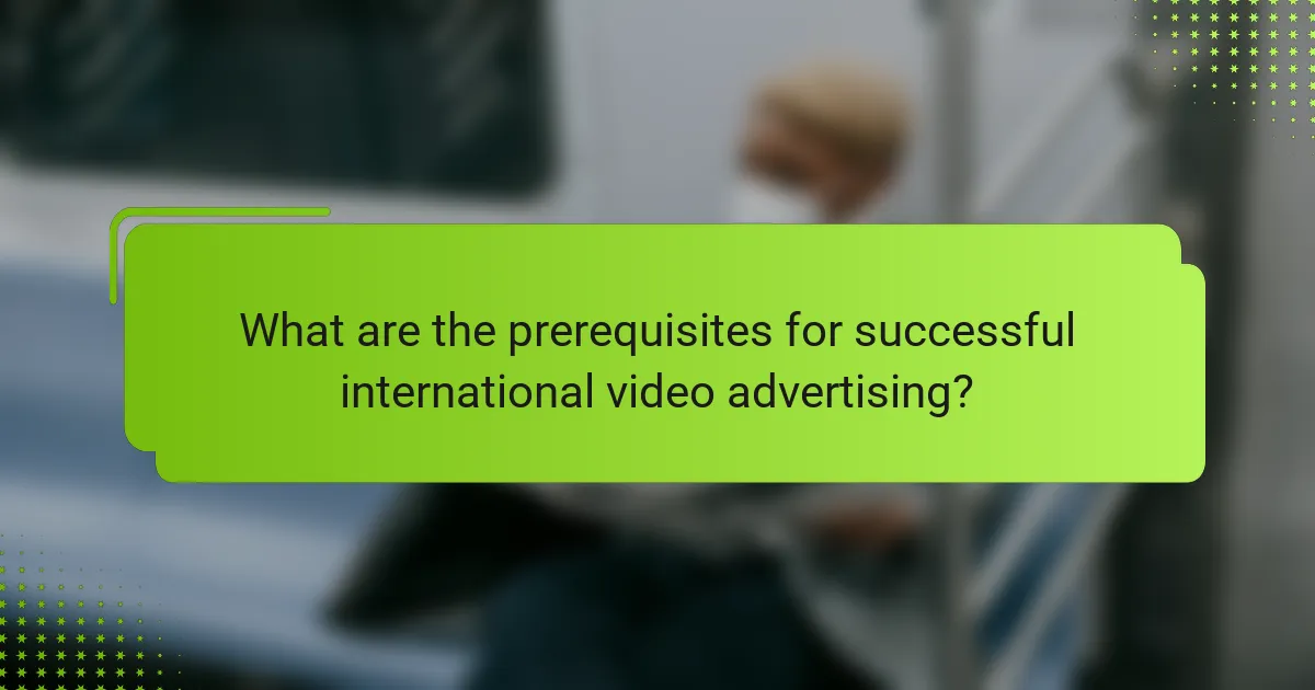 What are the prerequisites for successful international video advertising?