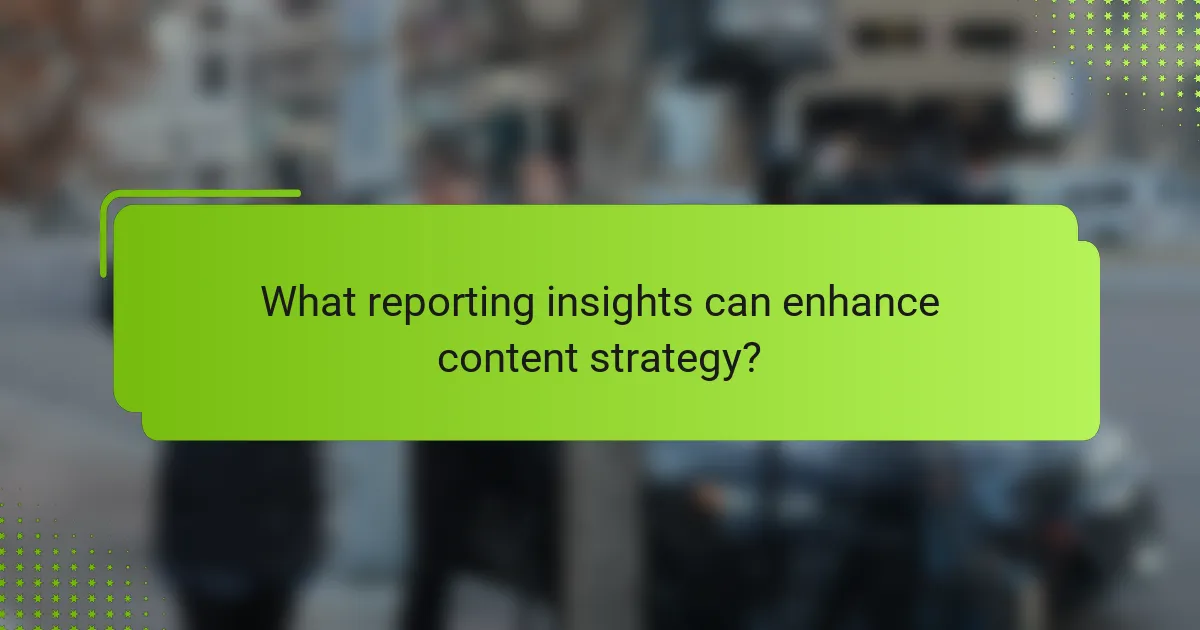 What reporting insights can enhance content strategy?