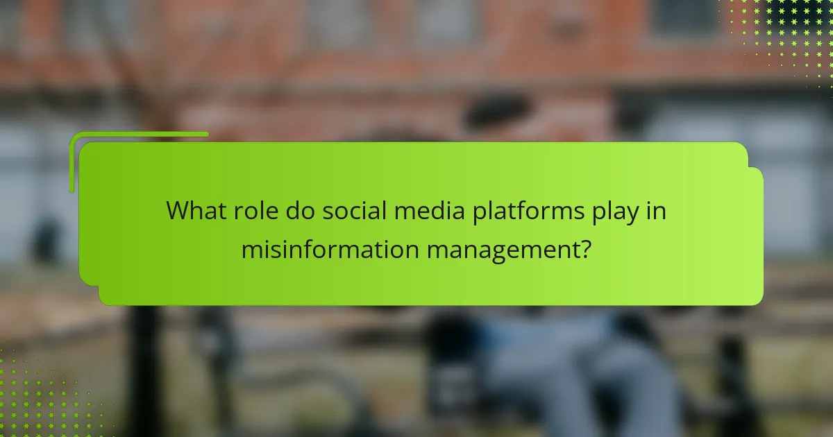 What role do social media platforms play in misinformation management?