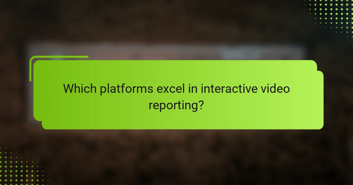 Which platforms excel in interactive video reporting?